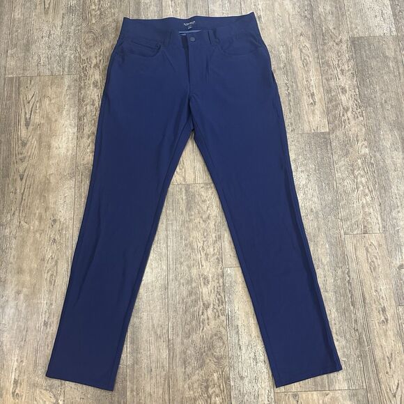 Peter Millar Crown Crafted Bingham Mens Sz 33x31.5 Blue Nylon Performance Pants - Picture 8 of 13